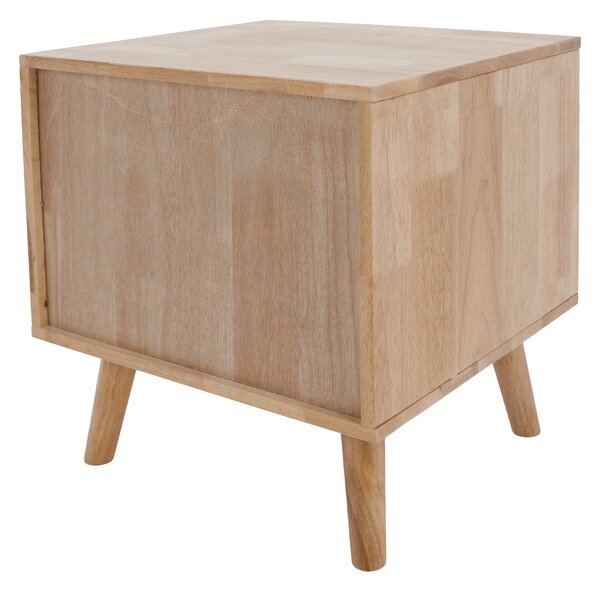 KONDELA Nočna omarica, masivni les, naravna, BRUNI