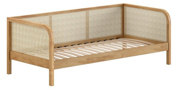 Postelja iz masivnega hrasta z letvenim dnom 90x200 cm v naravni barvi Olive Captain Rotan – Vipack