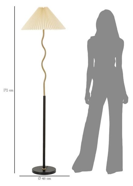 Stoječa svetilka v črni in zlati barvi (višina 172 cm) Closy – Mauro Ferretti