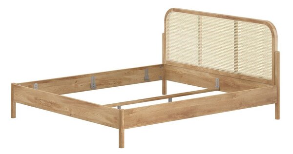 Zakonska postelja iz masivnega hrasta brez letvenega dna 180x200 cm v naravni barvi Olive Rotan – Vipack