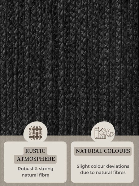 Črna obojestranska ročno tkana preproga iz jute 160x230 cm Braided – Hanse Home