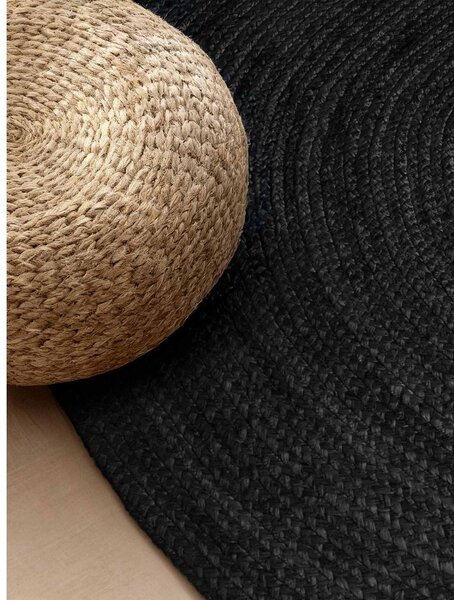 Črna obojestranska ročno tkana preproga iz jute 160x230 cm Braided – Hanse Home