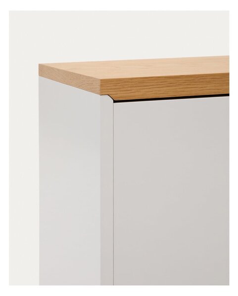 Bela komoda v hrastovem dekorju 180x75x36 cm Abilen – Kave Home
