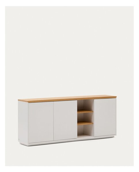 Bela komoda v hrastovem dekorju 180x75x36 cm Abilen – Kave Home