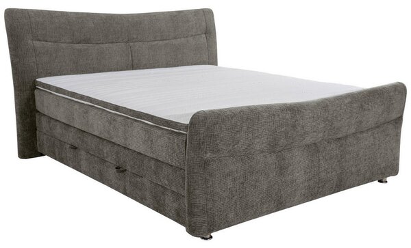 BOXSPRING POSTELJA 140 cm x 200 cm , tekstil siva