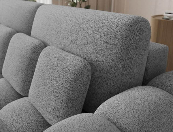 Siva raztegljiva sedežna garnitura iz tkanine bouclé 256 cm Cotonn – ELTAP