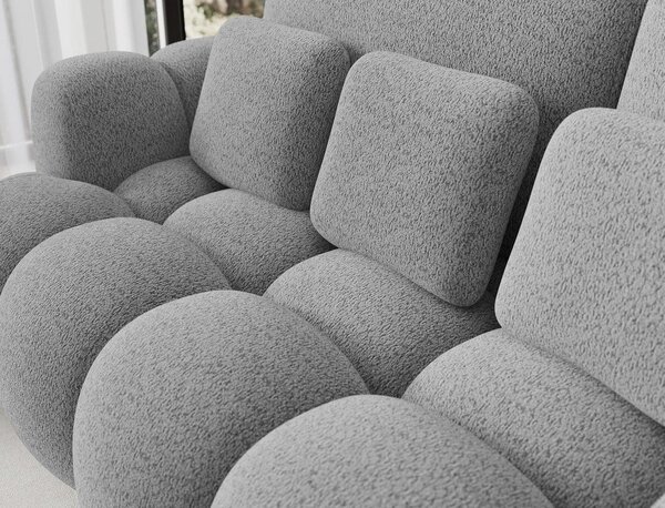 Siva raztegljiva sedežna garnitura iz tkanine bouclé 256 cm Cotonn – ELTAP