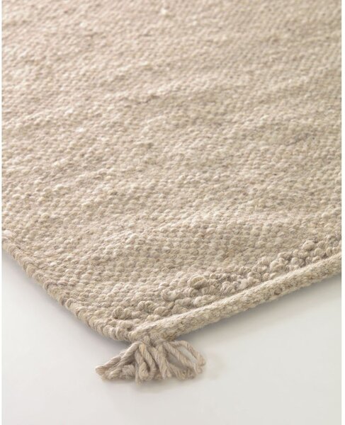 Kremno bela preproga iz mešanice volne 160x230 cm Carime – Kave Home
