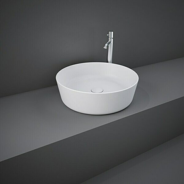 RAK Ceramics Feeling Namestitveno umivalno korito (Premer: 42 cm, Brez posebne glazure, Odprtina za armaturo: Brez, Brez izliva, Bele barve, Mat)