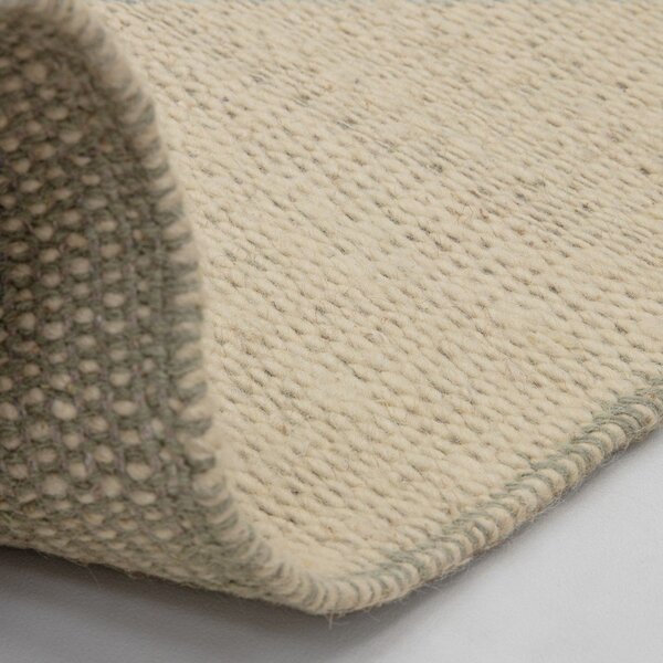 Kremno bela/žajbljevo zelena ročno tkana volnena preproga 160x230 cm Lima Sage – Asiatic Carpets