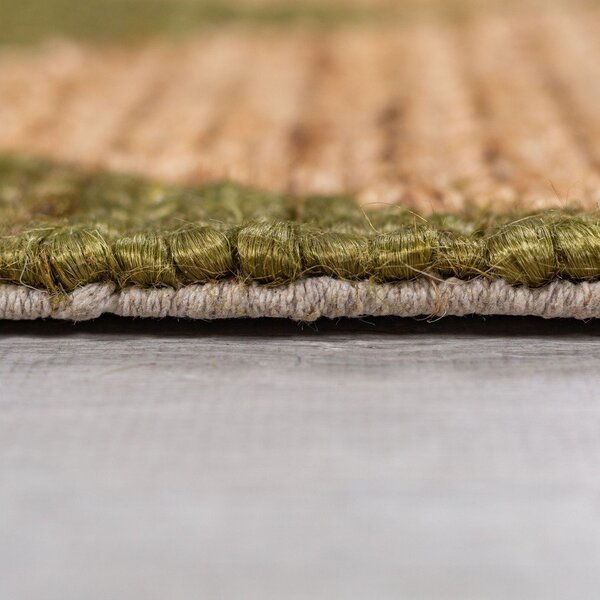 Ročno tkana preproga iz mešanice jute v zeleni in naravni barvi 60x230 cm Effie Diamond – Flair Rugs