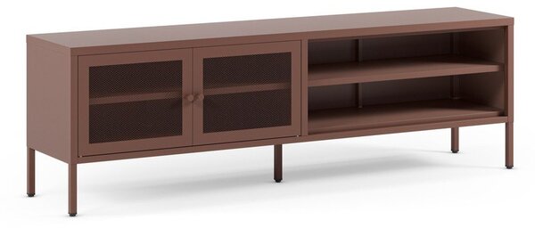 Bordo rdeča kovinska TV omarica 160x50x35 cm Fayna – Marckeric