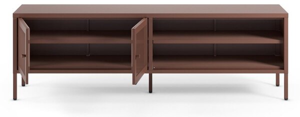 Bordo rdeča kovinska TV omarica 160x50x35 cm Fayna – Marckeric