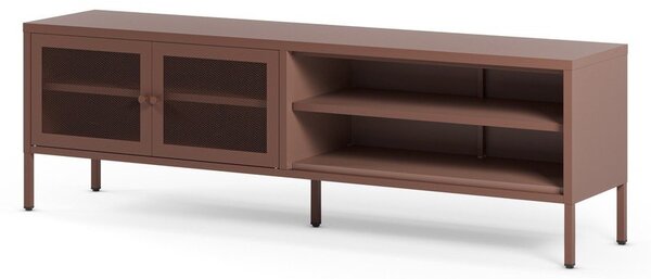 Bordo rdeča kovinska TV omarica 160x50x35 cm Fayna – Marckeric