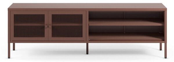 Bordo rdeča kovinska TV omarica 160x50x35 cm Fayna – Marckeric