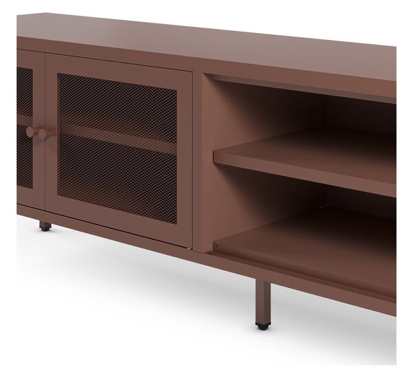 Bordo rdeča kovinska TV omarica 160x50x35 cm Fayna – Marckeric