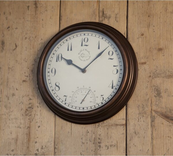Zunanja stenska ura s termometrom Esschert Design Time