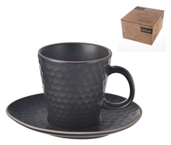 Črna keramična skodelica za kapučino 250 ml Tea Time – Orion