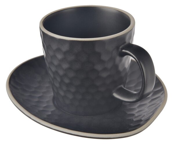 Črna keramična skodelica za kapučino 250 ml Tea Time – Orion