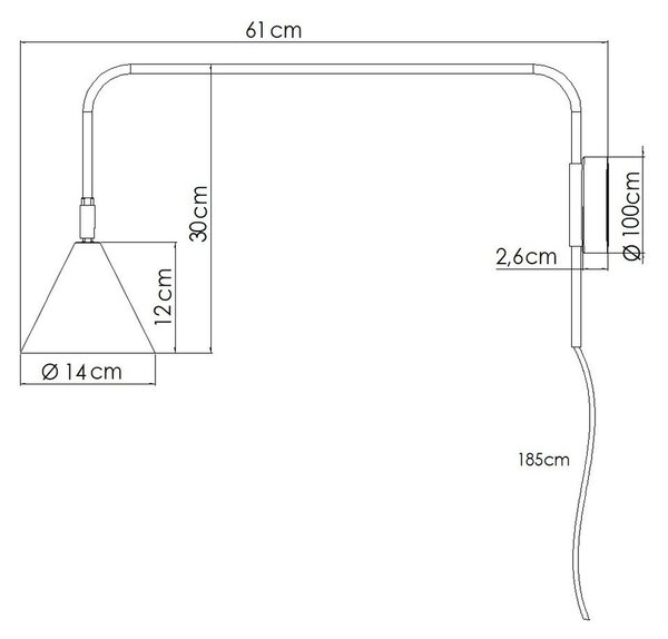 Rumena stenska svetilka z vtikačem ø 14 cm Zylo – Sollux