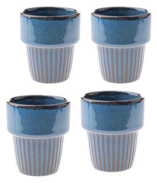 Modre keramične skodelice v kompletu za espresso 4 ks 100 ml Tone – Dakls
