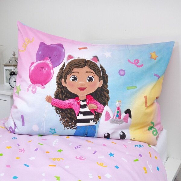 Rožnata enojna bombažna otroška posteljnina 140x200 cm Gabby's Dollhouse "Rainbow" – Jerry Fabrics