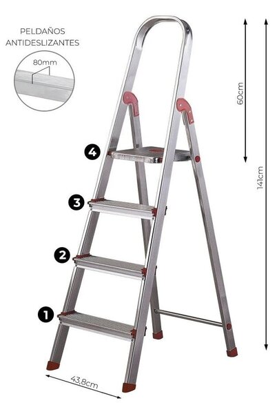 Kovinska lestev 141 cm Unica - Rolser