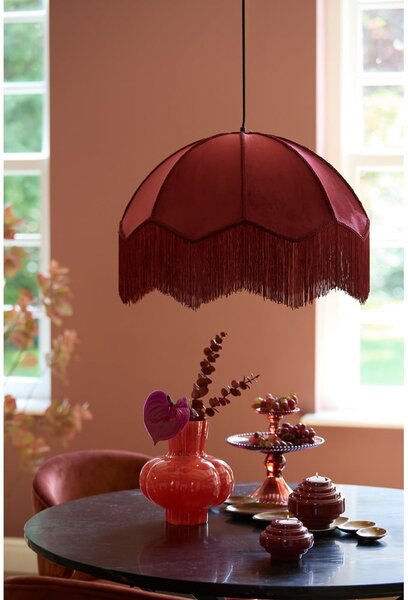 Bordo rdeča viseča svetilka s tekstilnim senčilom ø 50 cm Malacia – Light & Living