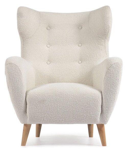 Bel fotelj iz tkanine bouclé Patio – Kave Home
