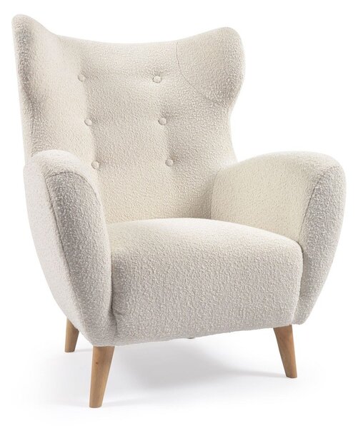 Bel fotelj iz tkanine bouclé Patio – Kave Home