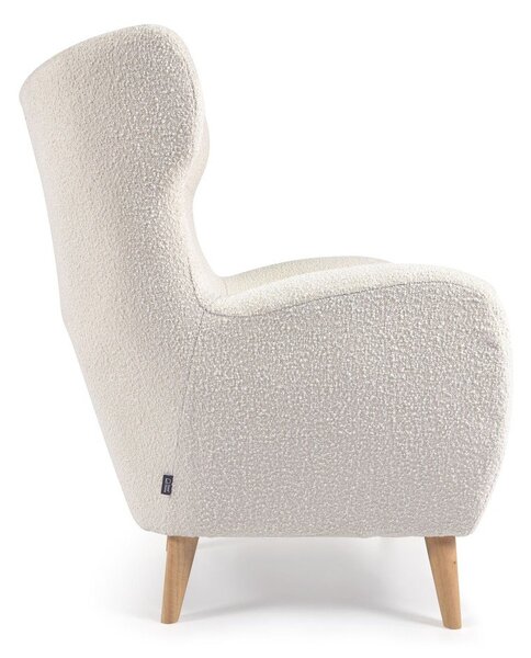 Bel fotelj iz tkanine bouclé Patio – Kave Home
