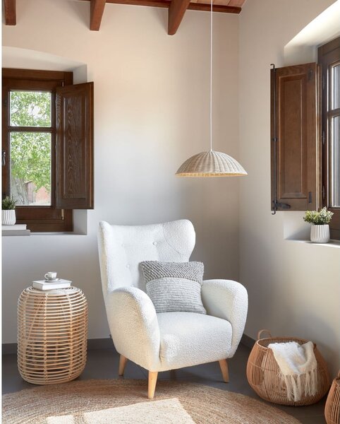 Bel fotelj iz tkanine bouclé Patio – Kave Home