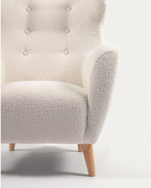 Bel fotelj iz tkanine bouclé Patio – Kave Home