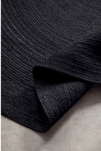Črna obojestranska/ročno tkana okrogla preproga iz jute ø 200 cm Braided – Hanse Home