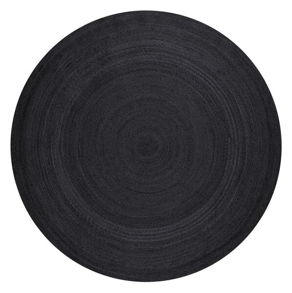 Črna obojestranska/ročno tkana okrogla preproga iz jute ø 200 cm Braided – Hanse Home