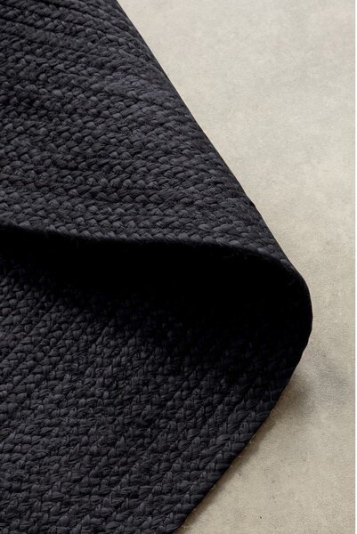 Črna obojestranska/ročno tkana okrogla preproga iz jute ø 200 cm Braided – Hanse Home