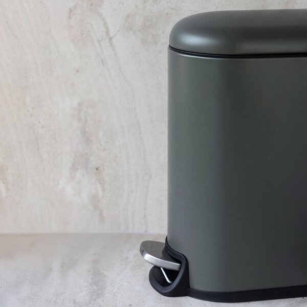 Temno zelen kovinski koš za smeti s pedalom 5 l Mini Walther – Mette Ditmer Denmark