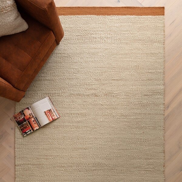 Kremno bela/v barvi terakote ročno tkana volnena preproga 120x170 cm Lima Rust – Asiatic Carpets