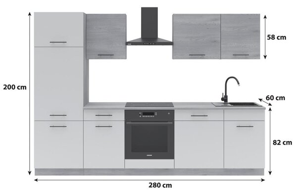 P & B Kuhinjski Blok Brez Aparatov Max Ii, 280cm