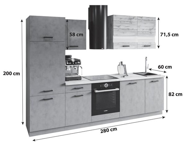 P & B Kuhinjski Blok Brez Aparatov Viola, 280cm