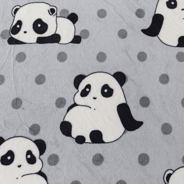 Rjuha iz mikropliša PANDA 180x200 cm, siva