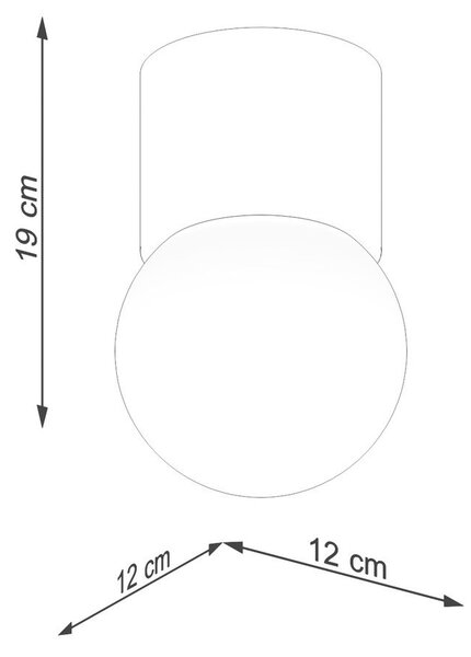 Stropna svetilka s steklenim senčilom v beli in naravni barvi ø 12 cm Surtur – Sollux