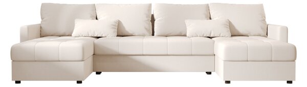 AKCIJA Raztegljiva sedežna garnitura v obliki črke U VENORIA 285x146 cm, kremna + 2 vzglavnika GRATIS II. kakovost