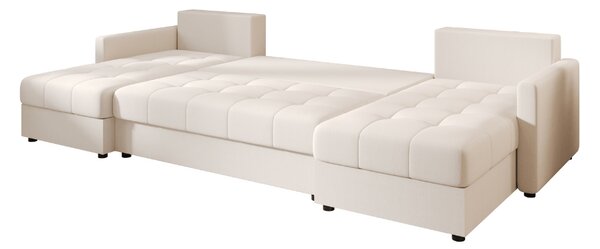 AKCIJA Raztegljiva sedežna garnitura v obliki črke U VENORIA 285x146 cm, kremna + 2 vzglavnika GRATIS II. kakovost