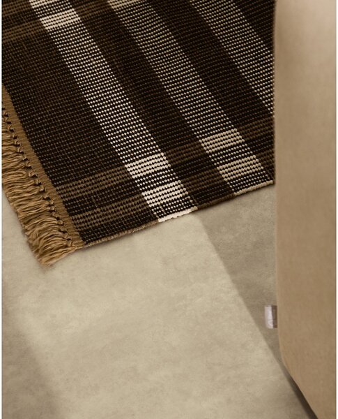 Črna obojestranska/ročno tkana preproga 60x90 cm Barani – Kave Home
