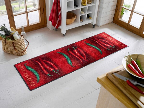KUHINJSKI TEKAČ Hot Chilli 60/180 cm potiskano siva, zelena, rdeča