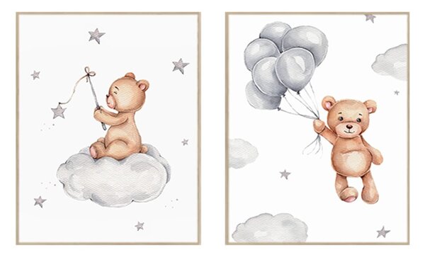 Otroške slike v kompletu 2 ks 30x40 cm Teddy Bears – knor