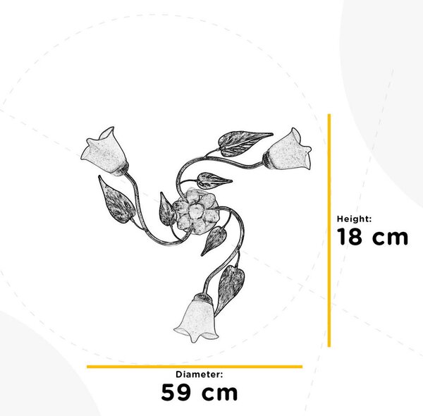 STROPNA SVETILKA 60/60/25 cm
