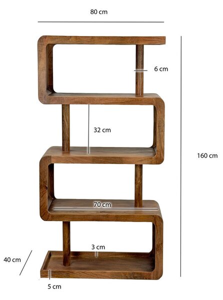 STOJEČ REGAL 80/160/40 cm rjava
