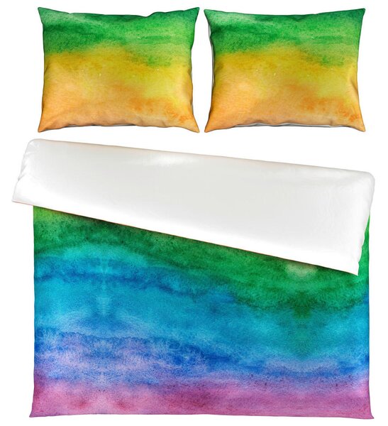 OBOJESTRANSKA POSTELJNINA RAINBOW 200/260 cm saten večbarvno